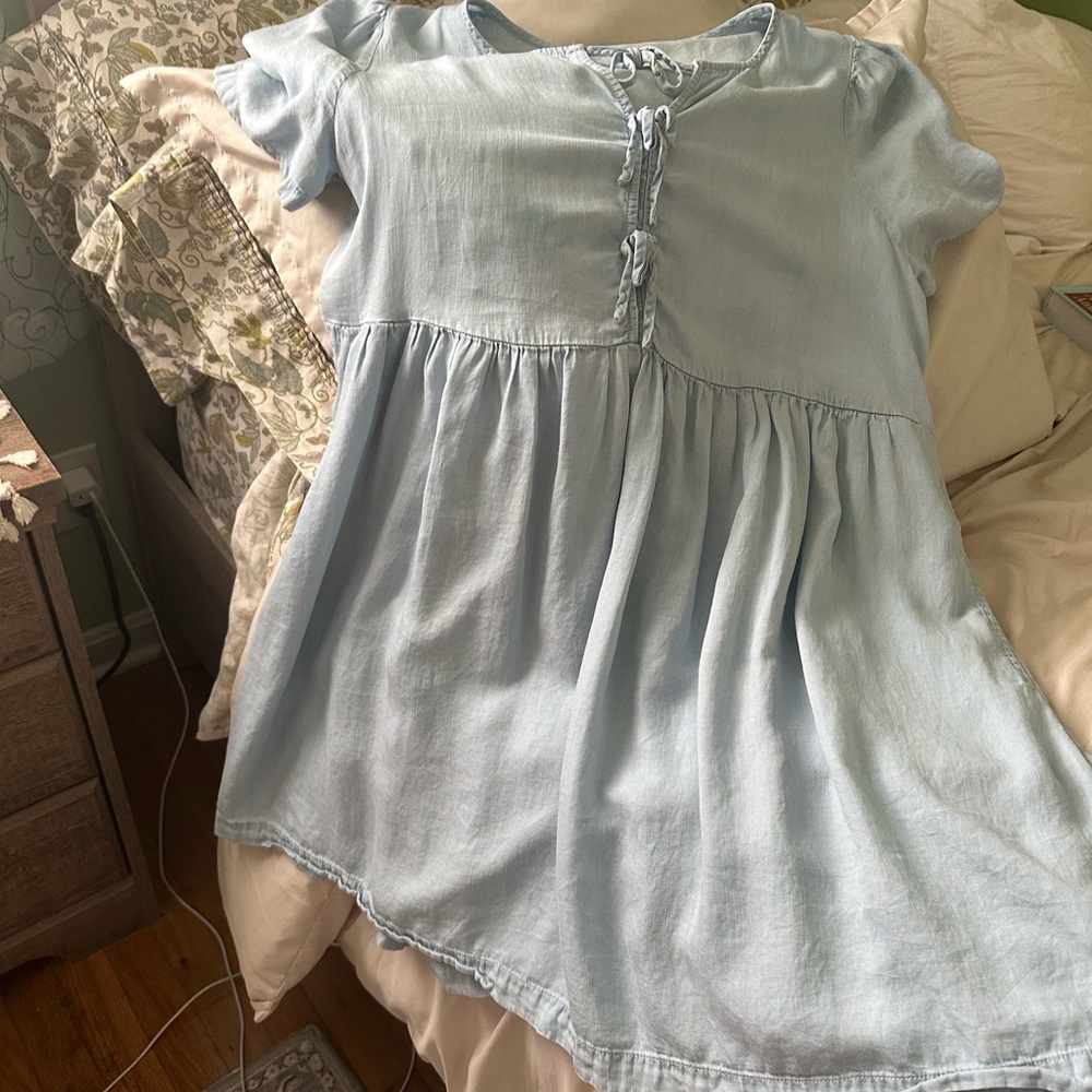 Light Blue Short Sleeve Dress
